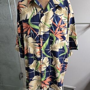 Tropical Floral Button-Up Shirt